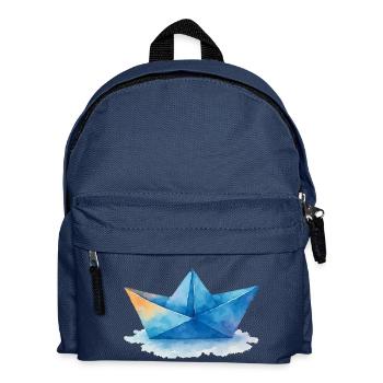 Bateau en papier Aquarelle - Sac à dos Enfant - bleu marine - Devant