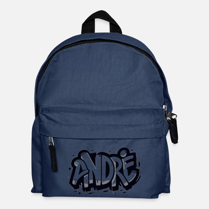 André Name First name Graffiti - Kids' Backpack - navy