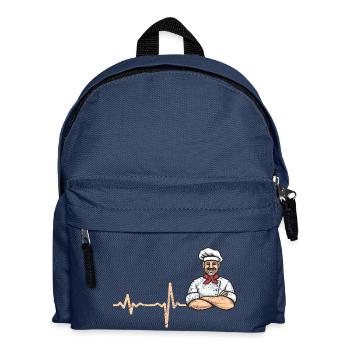 Heartbeat chef pizza maker - gift - Kids' Backpack - navy - Front