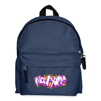 New York Horizontales Graffiti 3 - Kinder Rucksack - Navy - Vorne