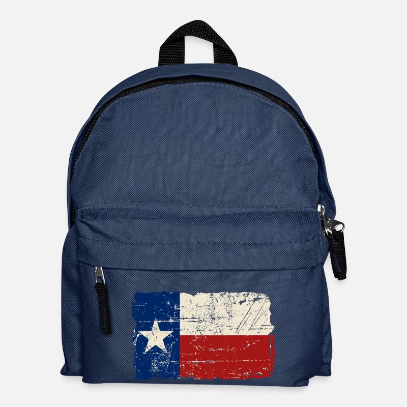 Texas Flag - Vintage Look - Kinder Rucksack - Navy