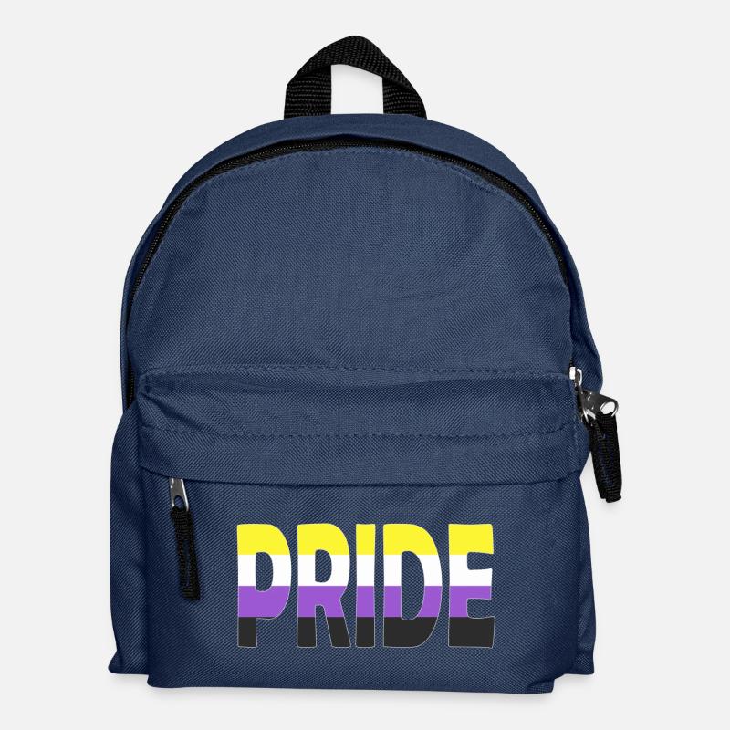 Pride Schriftzug Non-Binary Nichtbinär LGBTQ - Kinder Rucksack - Navy
