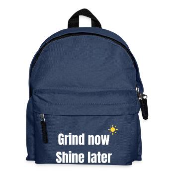 Arbeite Jetzt strahlen später - Kinder Rucksack - Navy - Vorne
