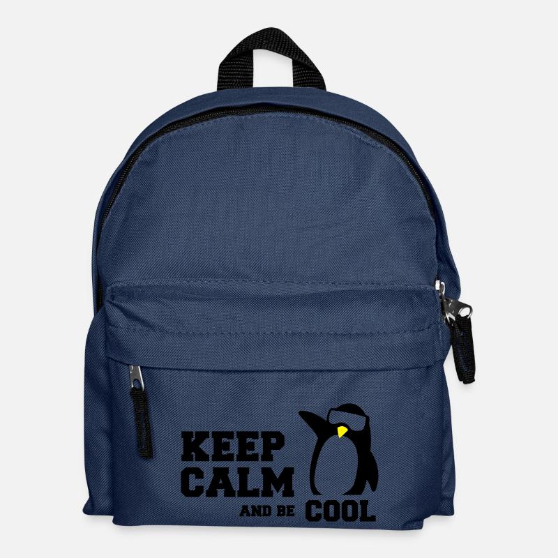 penguin keep calm - Kids' Backpack - navy