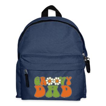 Retro Groovy Dad Matching Family Baby Shower - Kids' Backpack - navy - Front