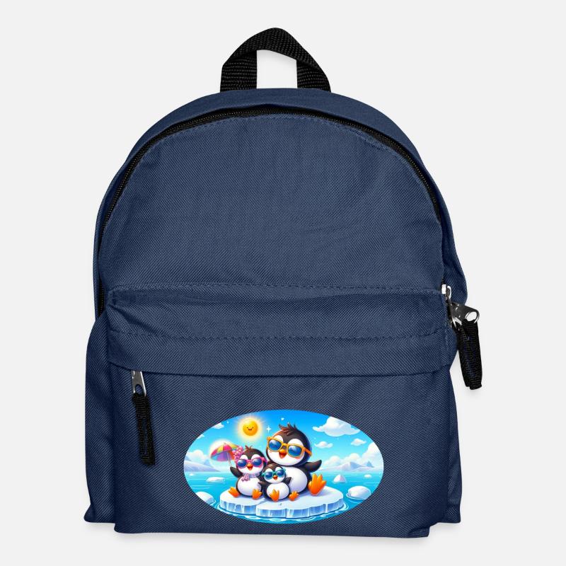 Lustige Pinguine - Kinder Rucksack - Navy