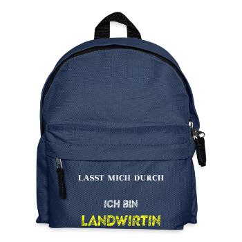 Lasst mich durch - ich bin Landwirtin Geschenkidee - Kinder Rucksack - Navy - Vorne