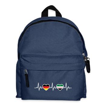 Syria Germany Heartbeat Flag Syrians - Kids' Backpack - navy - Front
