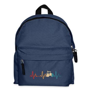 landwirt traktor retro bauer trecker - Kinder Rucksack - Navy - Vorne