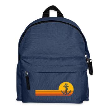Bootfahren Retro Anker Kapitän Seemann - Kinder Rucksack - Navy - Vorne