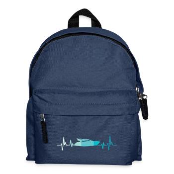 Boat heartbeat retro yacht captain - Kids' Backpack - navy - Front