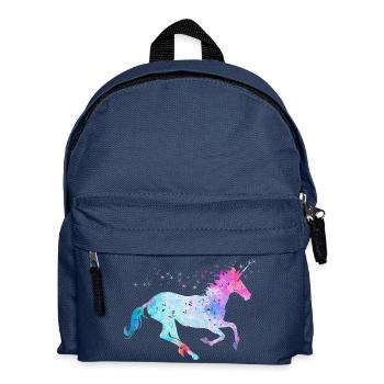Einhorn mit Glitzer - Kinder Rucksack - Navy - Vorne