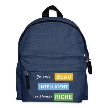 Je suis beau, intelligent et bientôt riche - Sac à dos Enfant - bleu marine - Devant