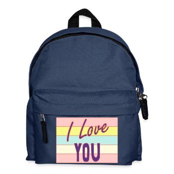 LIEBE. PAAR. ICH HABE GERADE GEHEIRATET. Junggesellinnenabschied. HEILIGER VALENTINSTAG. - Kinder Rucksack - Navy - Vorne