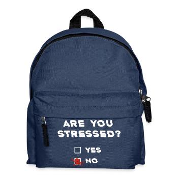 "Are you stressed? NO!!" Funny quote - Kids' Backpack - navy - Front
