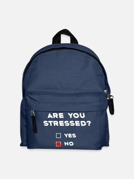 "Are you stressed? NO!!!" Witziges Zitat - Kinder Rucksack - Navy
