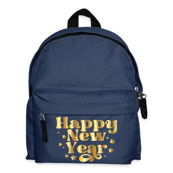 Happy New Year – Silvester Design mit Sternen - Kinder Rucksack - Navy - Vorne