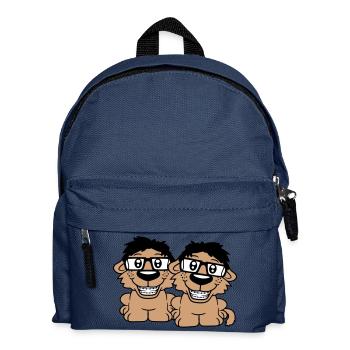 2 chiens nerds lunettes à monture de corne geeks bretelles intelligentes - Sac à dos Enfant - bleu marine - Devant