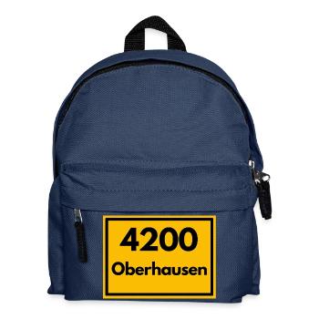 Ortsschild - damals Retro alte PLZ 4200 OBERHAUSEN - Kinder Rucksack - Navy - Vorne