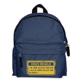 Eriks Regeln. Originelles Geschenk. - Kinder Rucksack - Navy - Vorne
