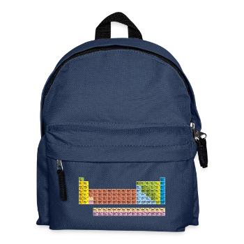 Periodensystem in Farbe mit weißen Linien - Kinder Rucksack - Navy - Vorne