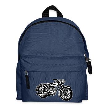 Motorrad / Classic Motorcycle 04_schwarz weiß - Kinder Rucksack - Navy - Vorne