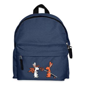 Hase Engel Gewissen Teufel Dämon Böse Satan Hölle - Kinder Rucksack - Navy - Vorne