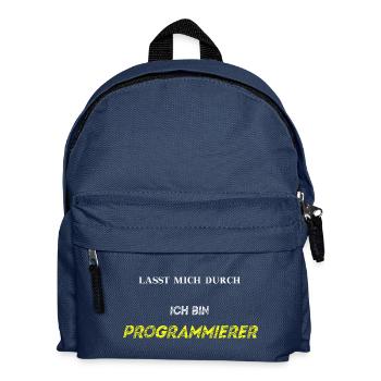 Lasst mich durch, ich bin Programmierer Geschenk - Kinder Rucksack - Navy - Vorne