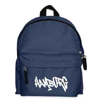 Hamburg Graffiti-Schriftzug - Kinder Rucksack - Navy - Vorne