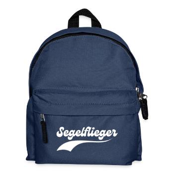 Segelflieger in cooler Retro Schrift Segelfliegen - Kinder Rucksack - Navy - Vorne