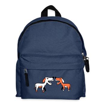 2 dogs bark loudly at Nasty Fight Biting Team - Kids' Backpack - navy - Front