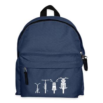 Motorrad Evolution - Geschenk - Kinder Rucksack - Navy - Vorne