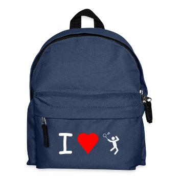 I love Badminton Federball - Kinder Rucksack - Navy - Vorne