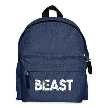 Beast lettering grizzly bear gift idea - Kids' Backpack - navy - Front