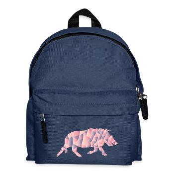Ochse Stier Muster Gemustert Geschenkidee - Kinder Rucksack - Navy - Vorne