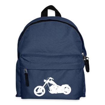 Silhouette Chopper Motorrad weiß - Kinder Rucksack - Navy - Vorne