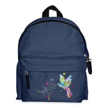 Un colibri et une fleur - Sac à dos Enfant - bleu marine - Devant