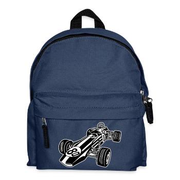 Race Car / Race Car 02_black white - Kids' Backpack - navy - Front