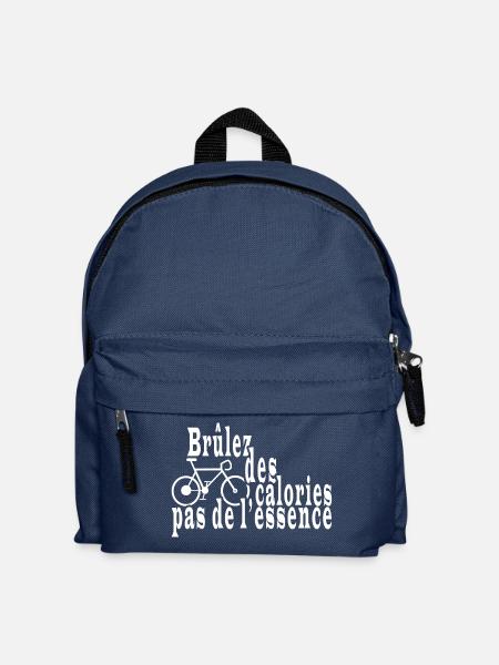 Vélo humour écologie militant. - Sac à dos Enfant - bleu marine