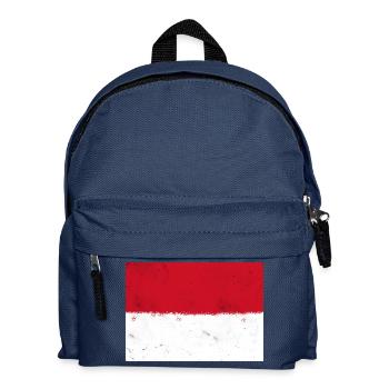 Flagge von Monaco - Kinder Rucksack - Navy - Vorne