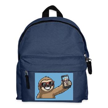 Cooler Sloth Selfie Design - Kinder Rucksack - Navy - Vorne