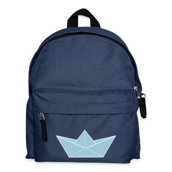 papier origami boat - Kids' Backpack - navy - Front