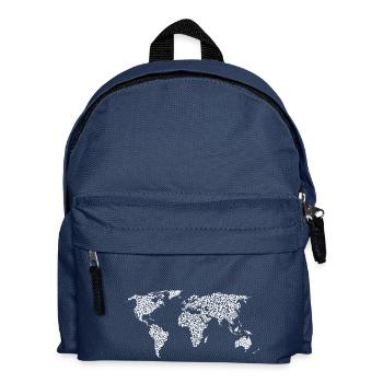 Carte du monde | cercles blancs - Sac à dos Enfant - bleu marine - Devant