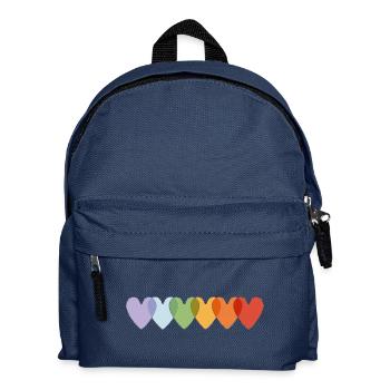 Hearts in Pastel and Vibrant Gradient - Kids' Backpack - navy - Front