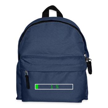 Ladebalken Grün 1% Umriss Weiß - Kinder Rucksack - Navy - Vorne