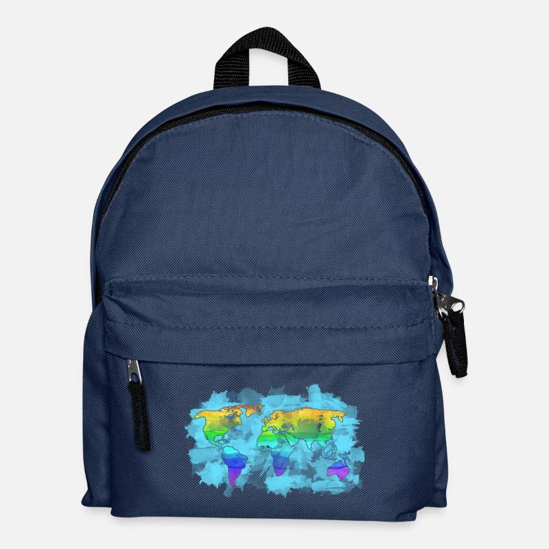 Weltkarte - Kinder Rucksack - Navy