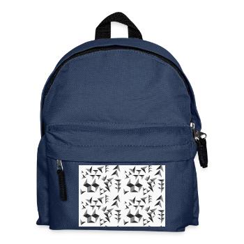 Dekopattern Pyramiden Schwarz-Weiß - Kinder Rucksack - Navy - Vorne