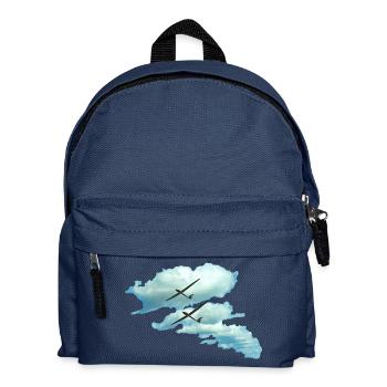 Wolkenstraße Segelflieger Segelflugzeug Geschenk - Kinder Rucksack - Navy - Vorne