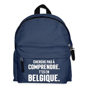VERSUCHE NICHT ZU VERSTEHEN. SIE SIND IN BELGIEN, - Kinder Rucksack - Navy - Vorne