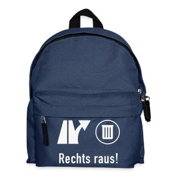 Rechts Raus! (Gegen Rechts / Politik / Ausfahrt) - Kinder Rucksack - Navy - Vorne